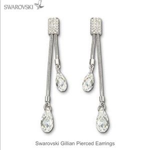 Swarovski Gillian Pierced Earrings Drop Chandelier Crystal and Rhinestone
